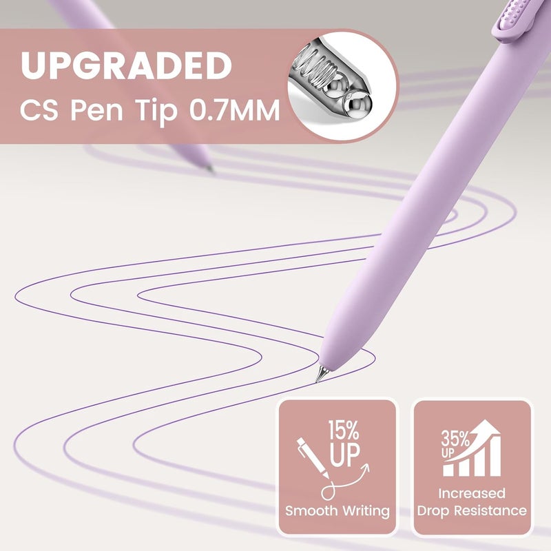 Jimmidda Colorful Gel Pens - 8 Pcs Colored Ink Pens Coloring | 0.7MM Smooth Writing Medium Point - Quick Drying Retractable Colored Pen for Journaling Note Taking (Morandi - 8Pcs - Image 4